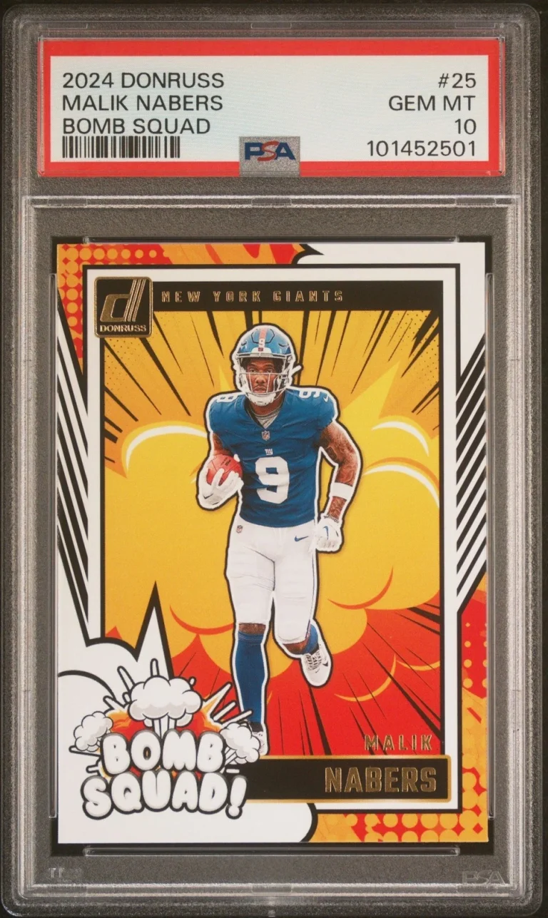 Graded 2024 Panini Donruss Malik Nabers #25 Bomb Squad RC Card PSA 10