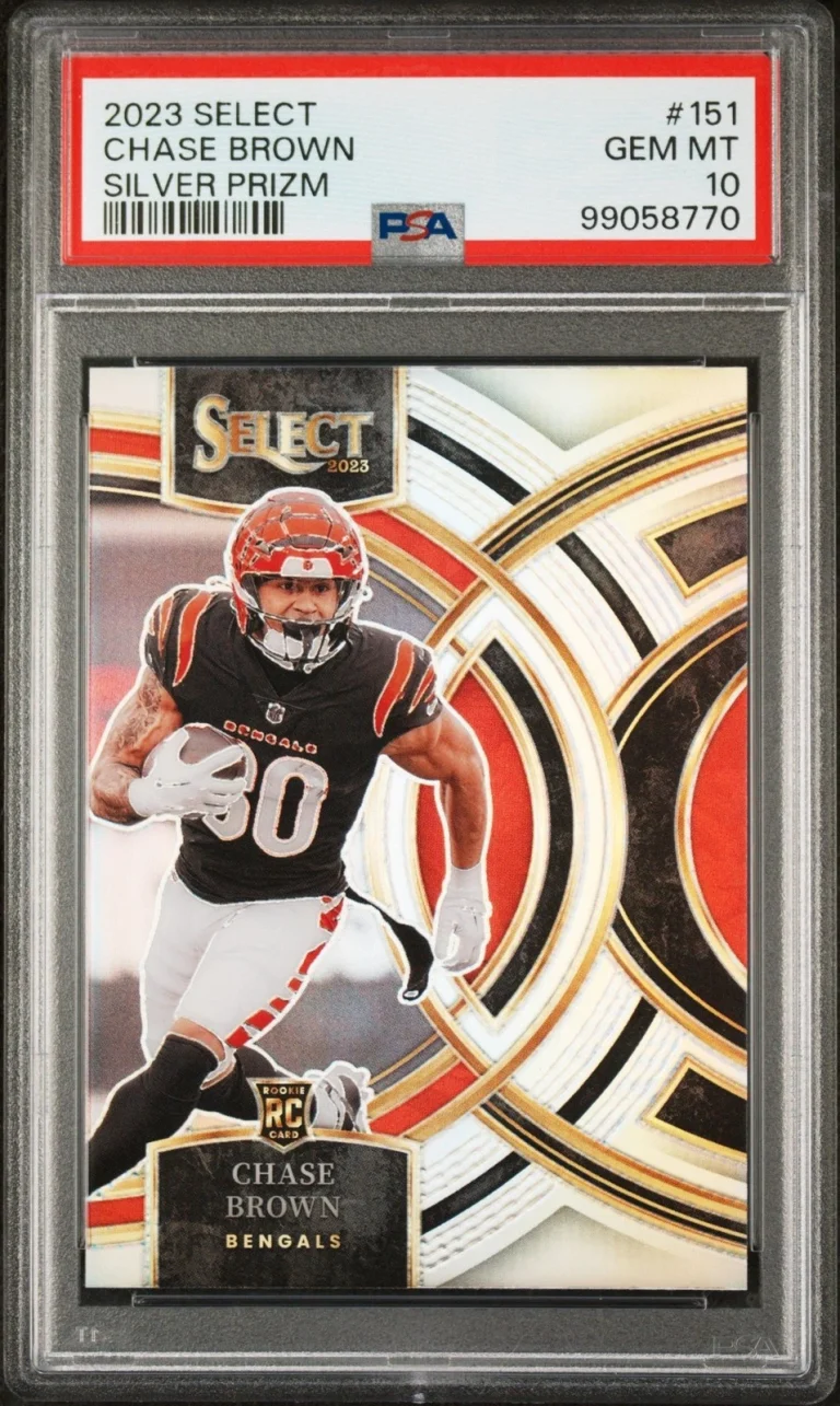 Graded 2023 Panini Select Chase Brown #151 Silver Prizm RC Card PSA 10