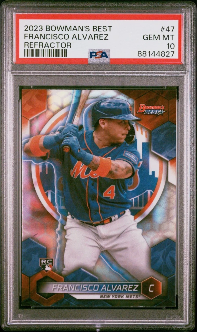 Graded 2023 Bowmans Best Francisco Alvarez #47 Refractor RC Card PSA 10