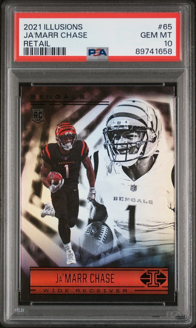 Graded 2021 Panini Illusions Ja'Marr Chase #65 Retail RC Card PSA 10
