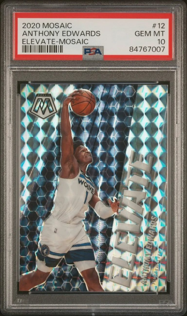 Graded 2020 Mosaic Anthony Edwards #12 Elevate Mosaic RC Card PSA 10