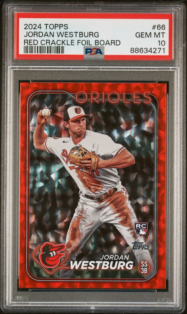 Graded 2024 Topps Jordan Westburg #66 Red Board #/199 RC Card PSA 10