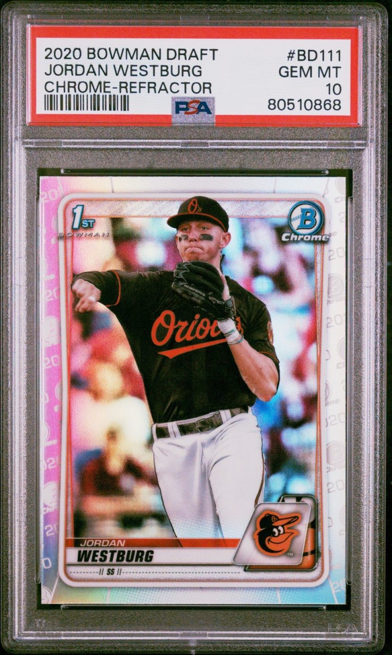 Graded 2020 Bowman Draft Jordan Westburg #BD111 Chrome REF Card PSA 10