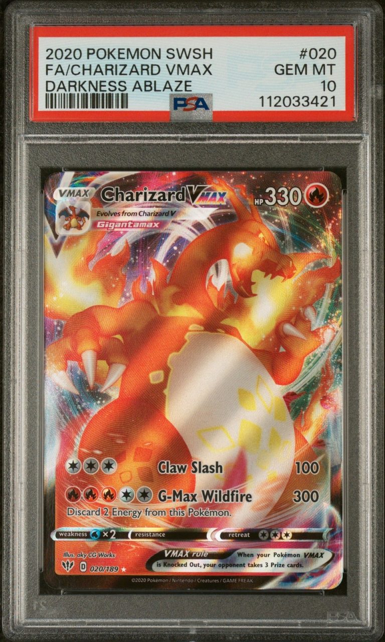 Graded 2020 Pokemon SWSH #020 FA/Charizard Vmax Darkness Ablaze PSA 10