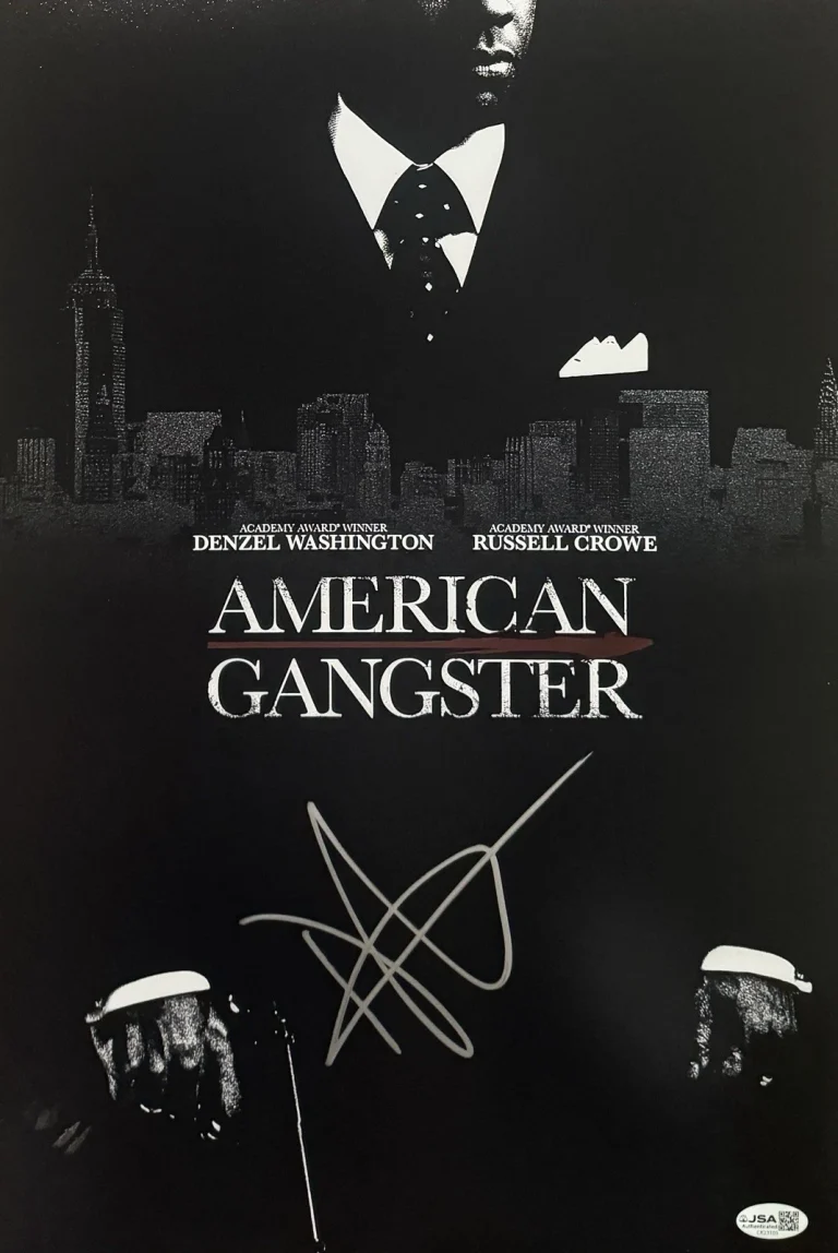 Denzel Washington Signed American Gangster 12x18 Movie Poster Autograph JSA COA