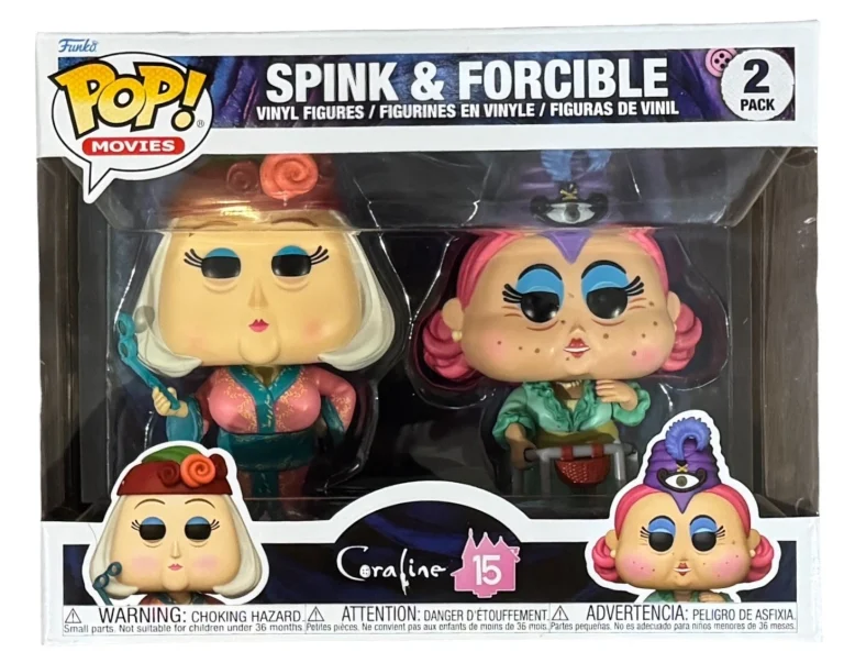 Funko Pop! Movies Coraline 15th Anniversary: Spink & Forcible 2-Pack Figure New