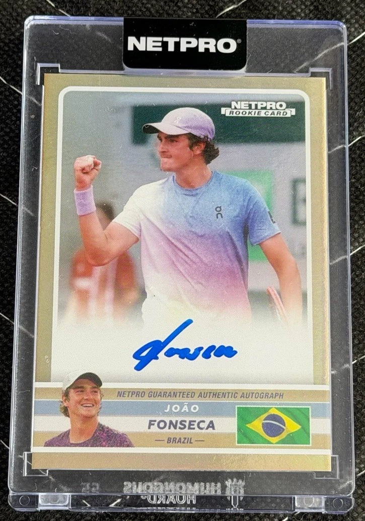 2026 NetPro #A-JF Joao Fonseca Premium Rainbow Rookie Card Auto /100 RC Tennis
