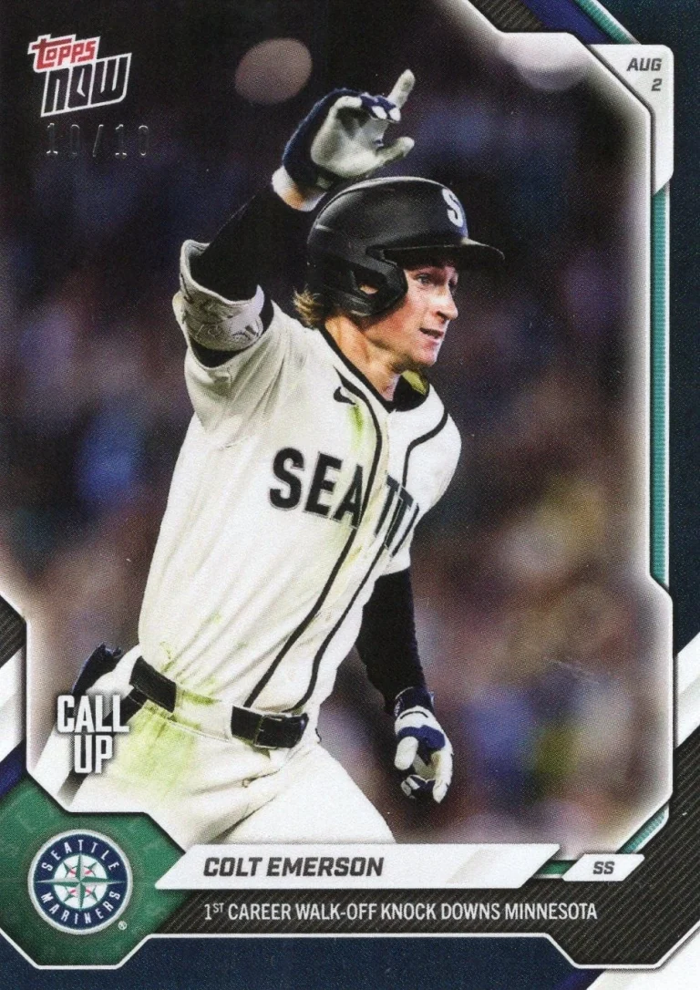 2026 Topps Now Colt Emerson #515 Black Foil /10 Rookie RC Baseball Card