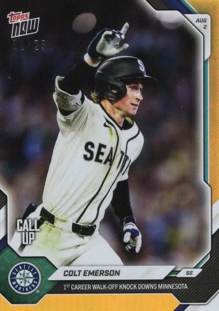 2026 Topps Now Colt Emerson #515 Orange Foil /25 Rookie RC Baseball Card