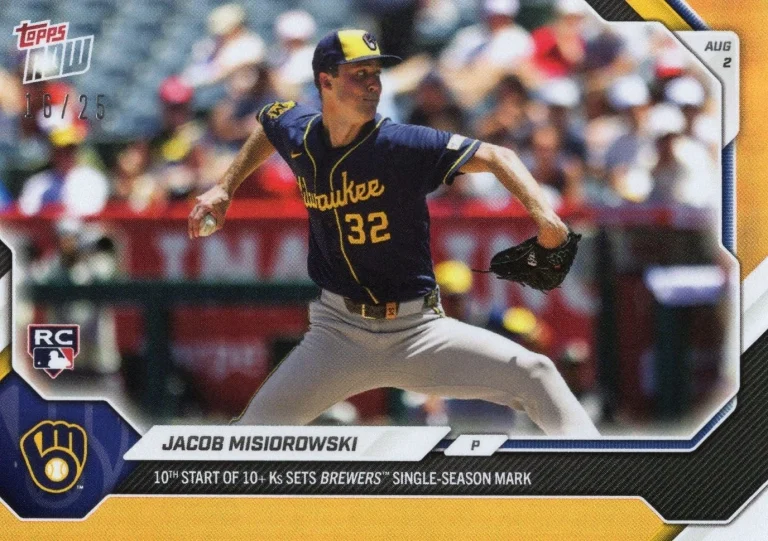 2026 Topps Now Jacob Misiorowski #513 Orange Foil /25 RC Baseball Card