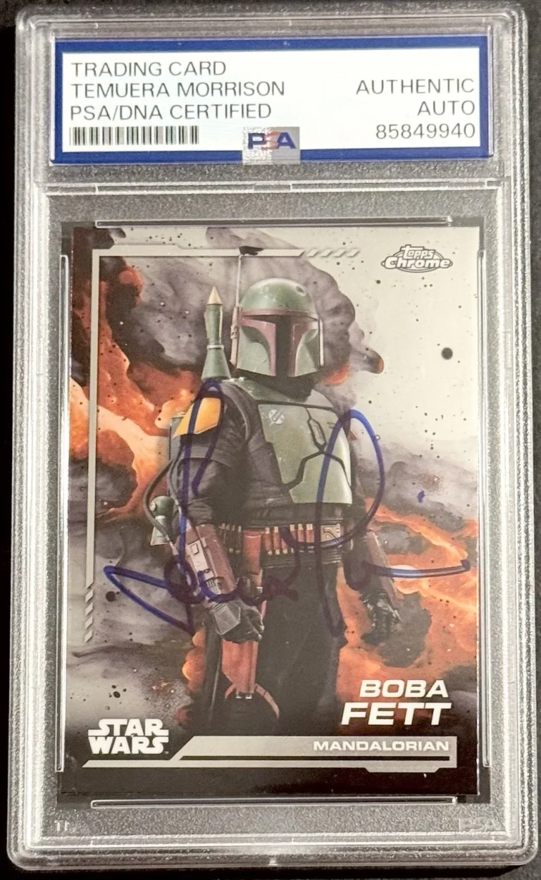 TEMUERA MORRISON SIGNED 2024 TOPPS CHROME BOBA FETT  CARD PSA AUTO STAR WARS