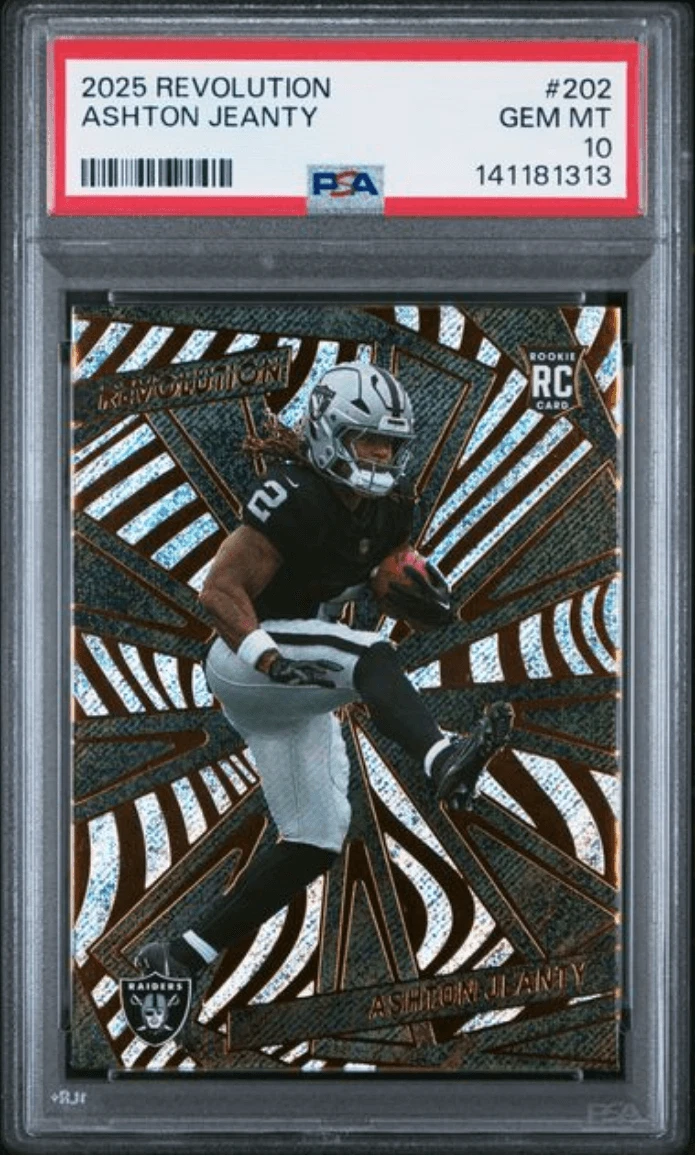 Graded 2025 Panini Revolution Ashton Jeanty #202 Rookie Card PSA 10