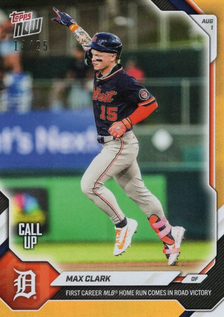 2026 Topps Now Max Clark #509 Orange Foil /25 Rookie RC Baseball Card