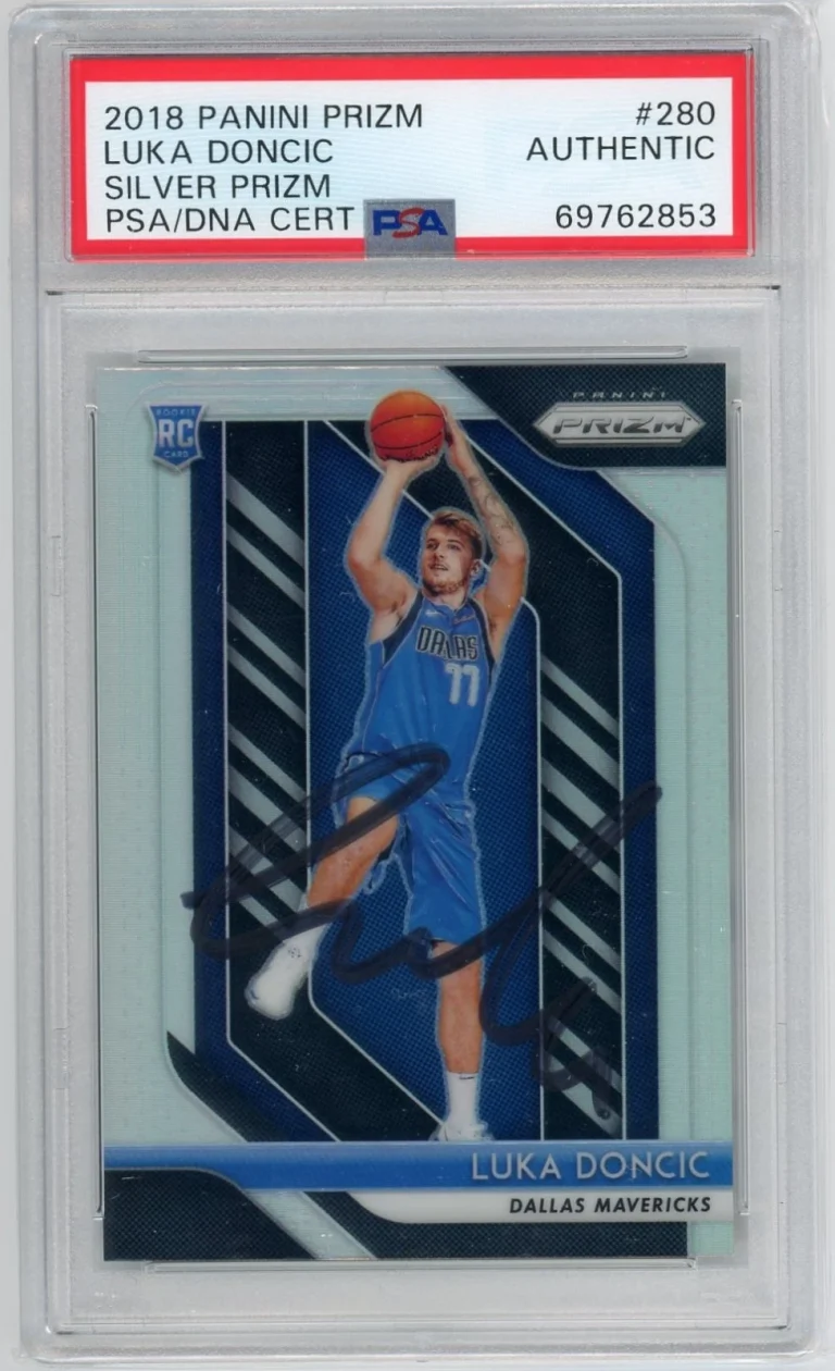 PSA/DNA LUKA DONCIC Signed 2018-19 PANINI SILVER PRIZM CARD RC #280 ROOKIE AUTO
