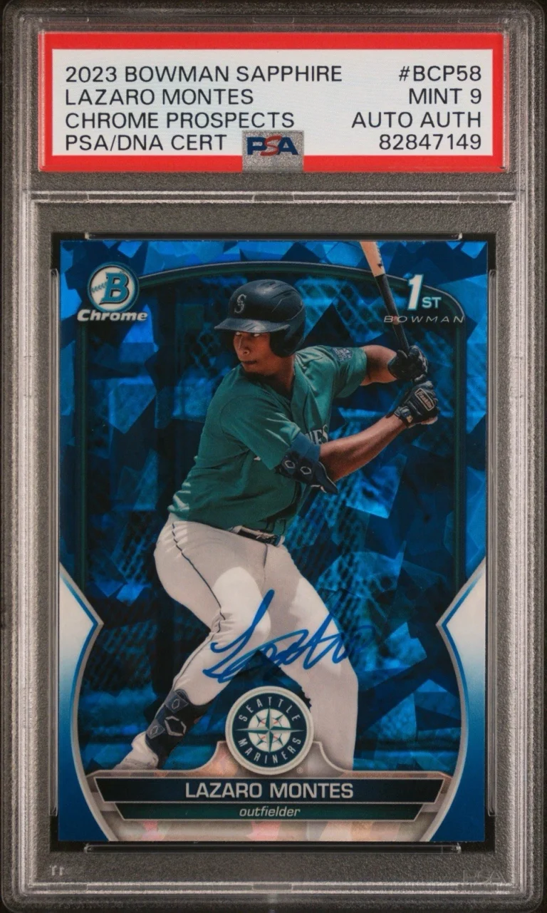 2023 Bowman Chrome Prospects Lazaro Montes 1st Bowman Sapphire Auto Psa MINT 9