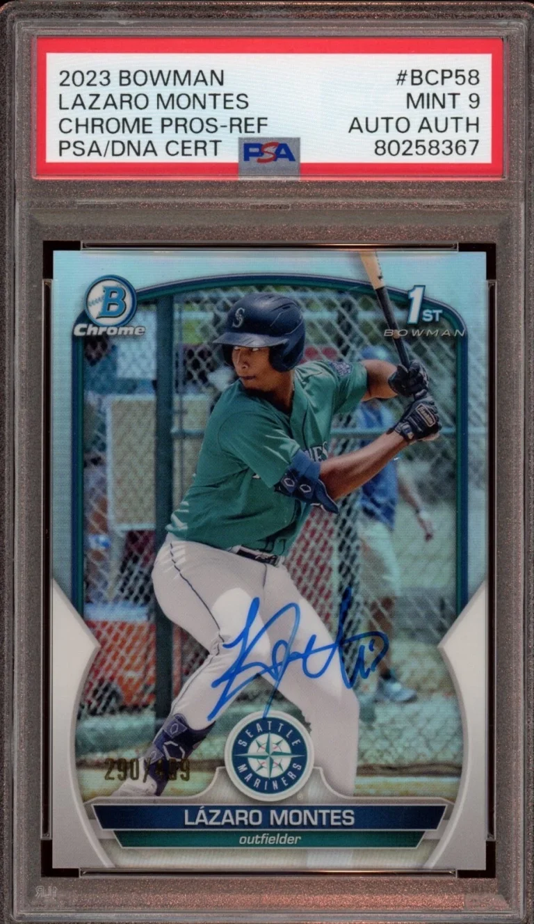 2023 Bowman Chrome Prospects Lazaro Montes 1st Refractor Auto /499 Psa MINT 9