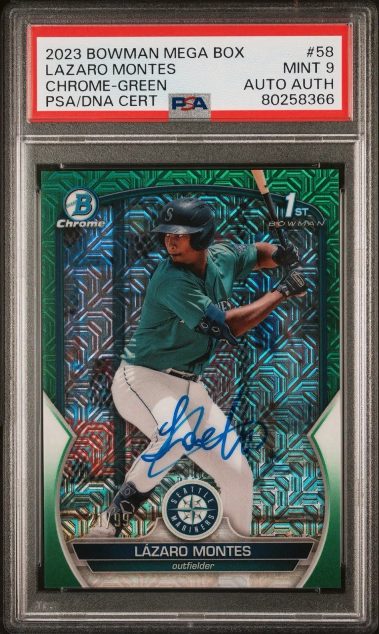 2023 Bowman Chrome Prospects Lazaro Montes 1st Green Mega Auto /99 Psa MINT 9