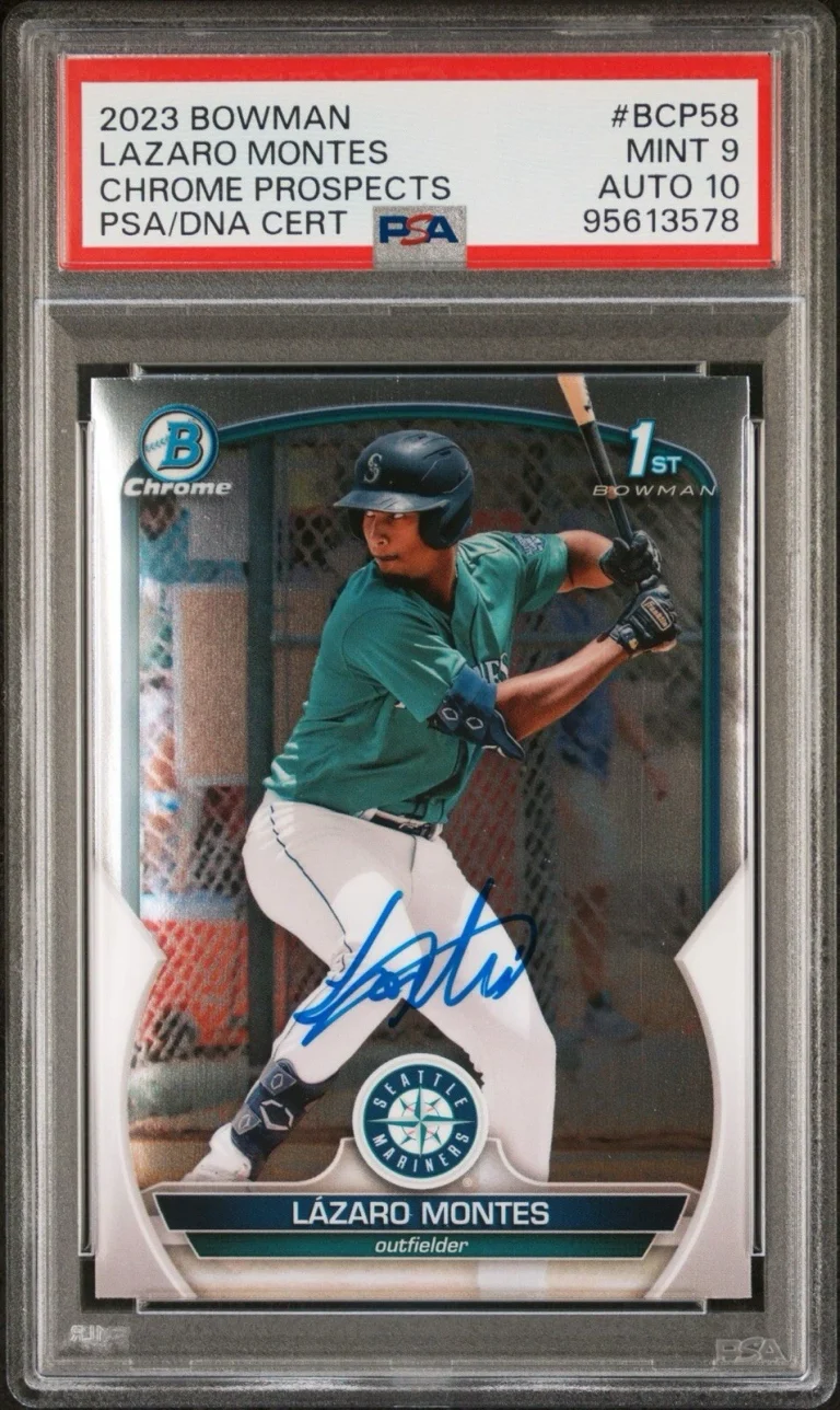 2023 Bowman Chrome Prospects Lazaro Montes 1st Bowman Auto Psa MINT 9/AUTO 10