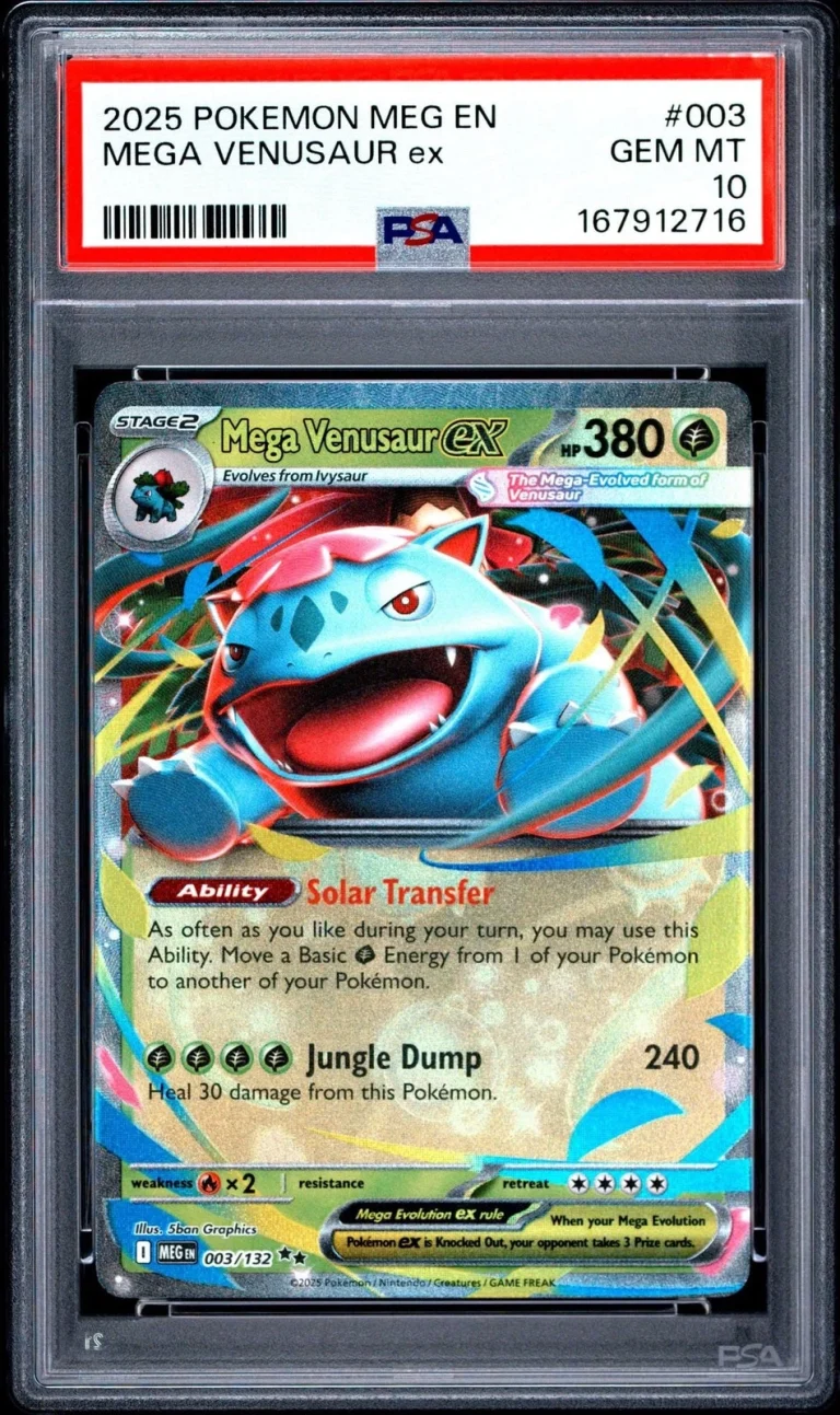 Graded 2025 Pokemon EN Mega Venusaur ex #003 Trading Card PSA 10 Gem Mint