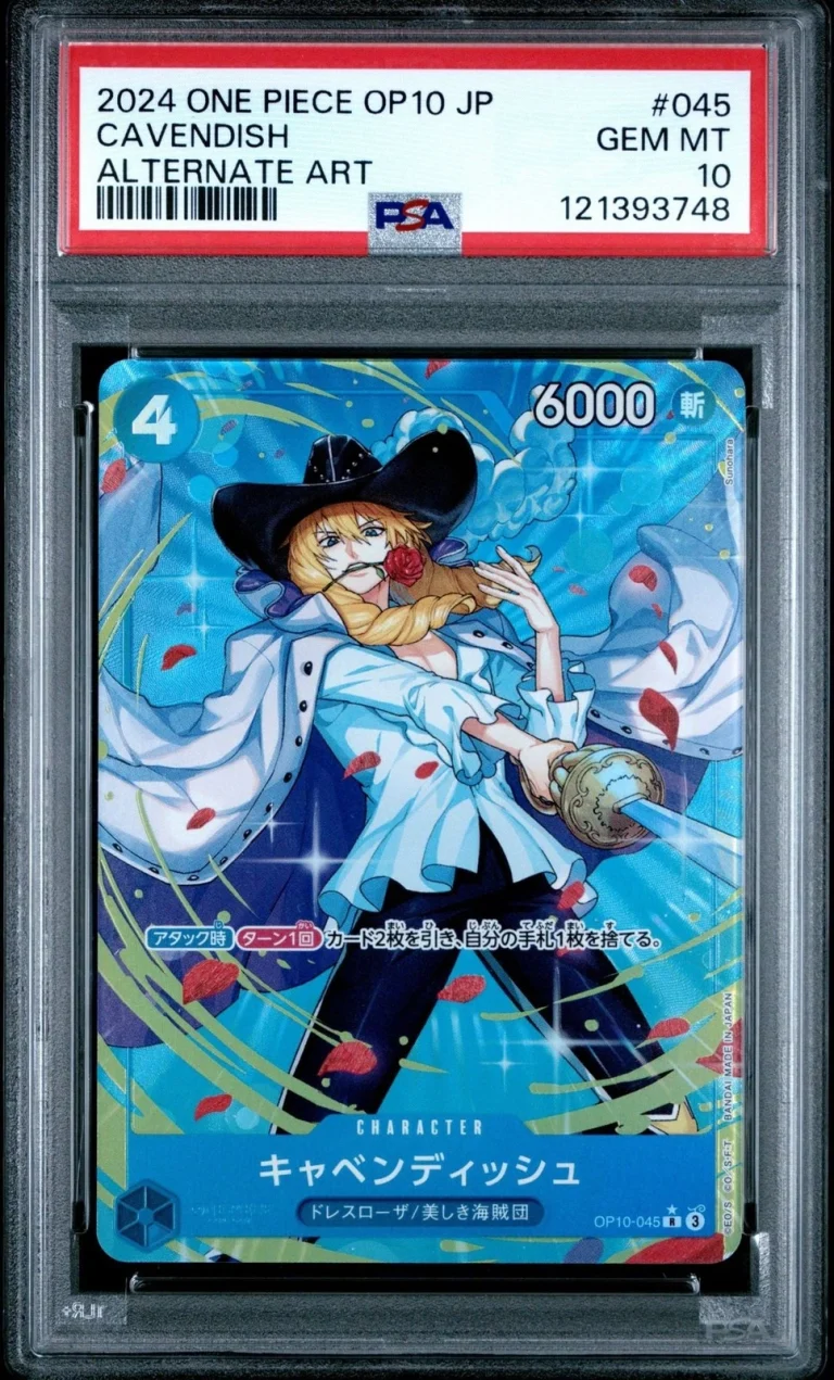 Graded 2024 JP One Piece Cavendish 045 Alt Art Trading Card PSA 10 Gem Mint