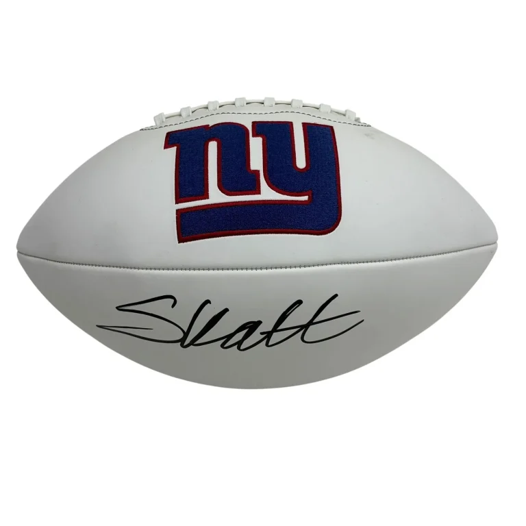 Autographed/Signed Cam Skattebo NY Giants FS Logo Football Beckett BAS COA