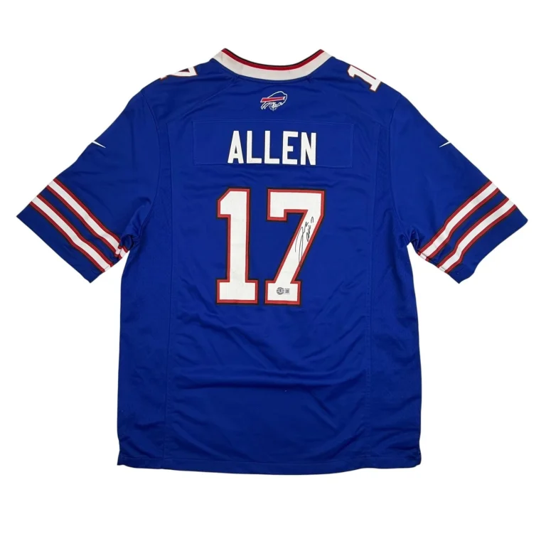 Autographed/Signed Josh Allen Bills Blue Authentic Jersey Beckett BAS COA