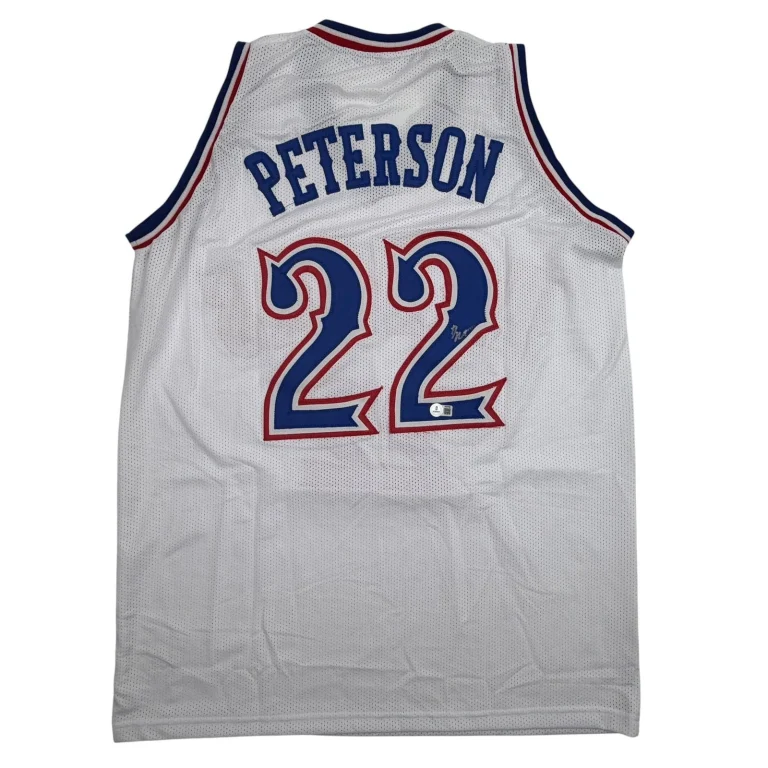 Autographed/Signed Darryn Peterson Kansas White College Jersey Beckett COA