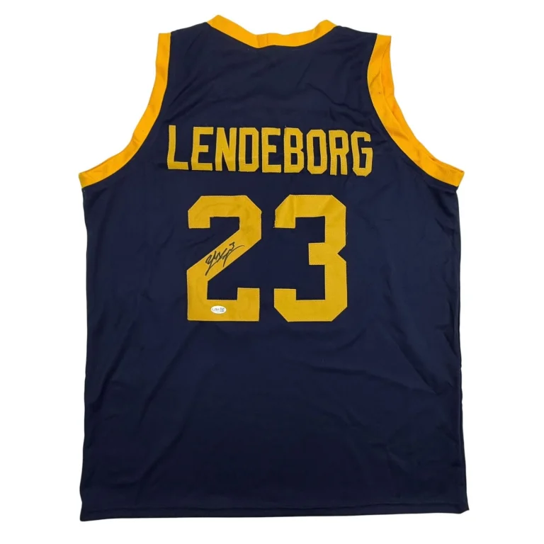 Autographed/Signed Yaxel Lendeborg Michigan Blue College Jersey JSA COA