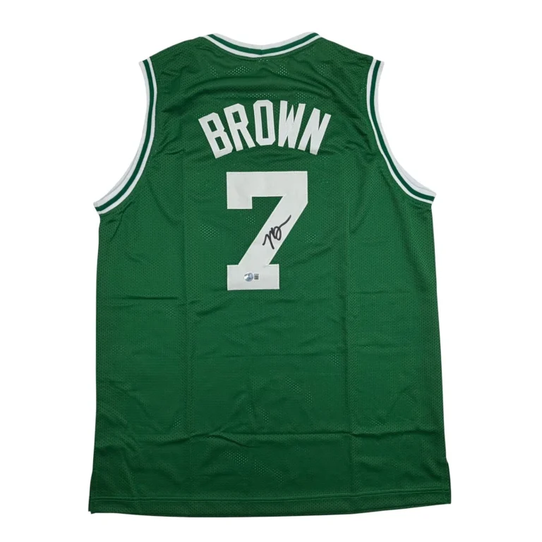 Autographed/Signed Jaylen Brown Boston Green Basketball Jersey Beckett COA