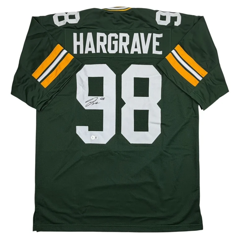 Autographed/Signed Javon Hargrave Green Bay Green Jersey Beckett BAS COA