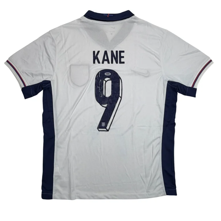 Autographed/Signed Harry Kane England White Soccer Jersey PSA/DNA COA