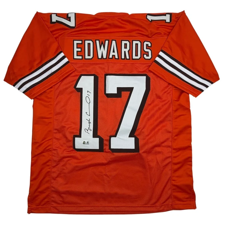 Autographed/Signed Braylon Edwards Cleveland Orange Jersey Beckett BAS COA
