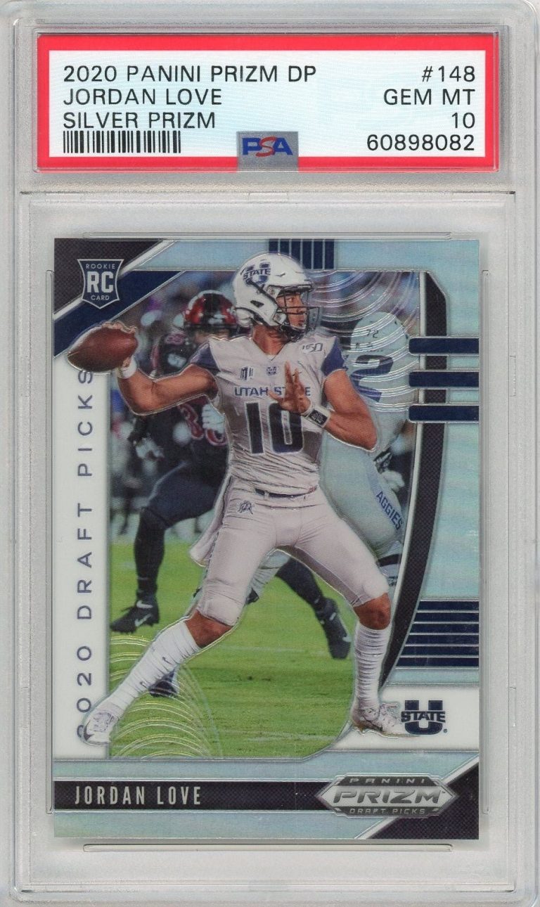 Graded 2020 Prizm DP Jordan Love #148 Silver Prizm RC Football Card PSA 10