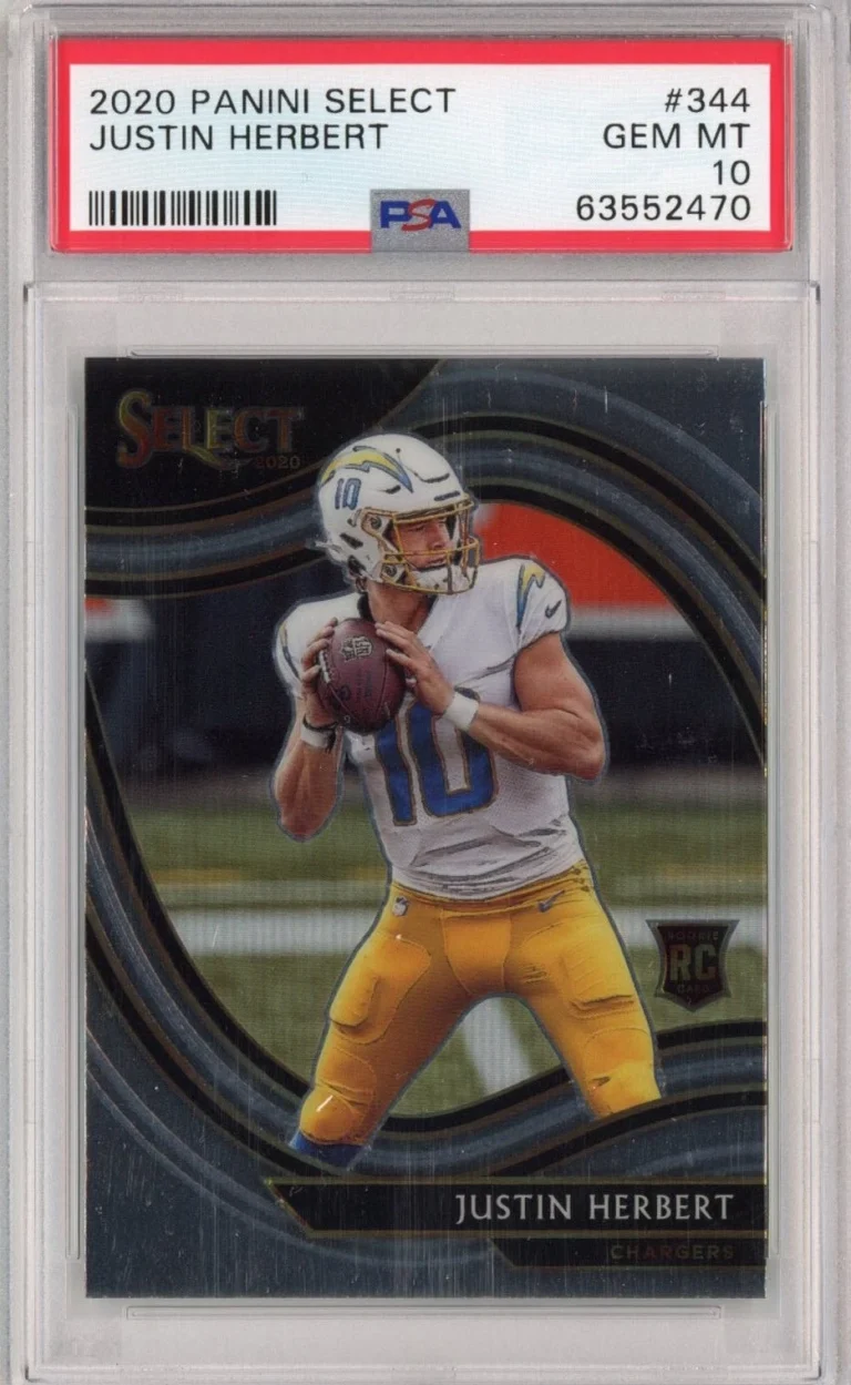 Graded 2020 Select Justin Herbert #344 Certified RC Football Card PSA 10
