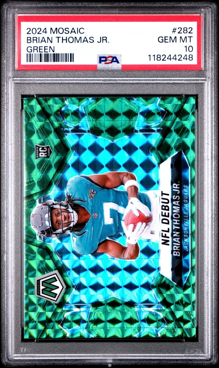 Graded 2024 Panini Mosaic Brian Thomas Jr #282 Green Rookie Card PSA 10