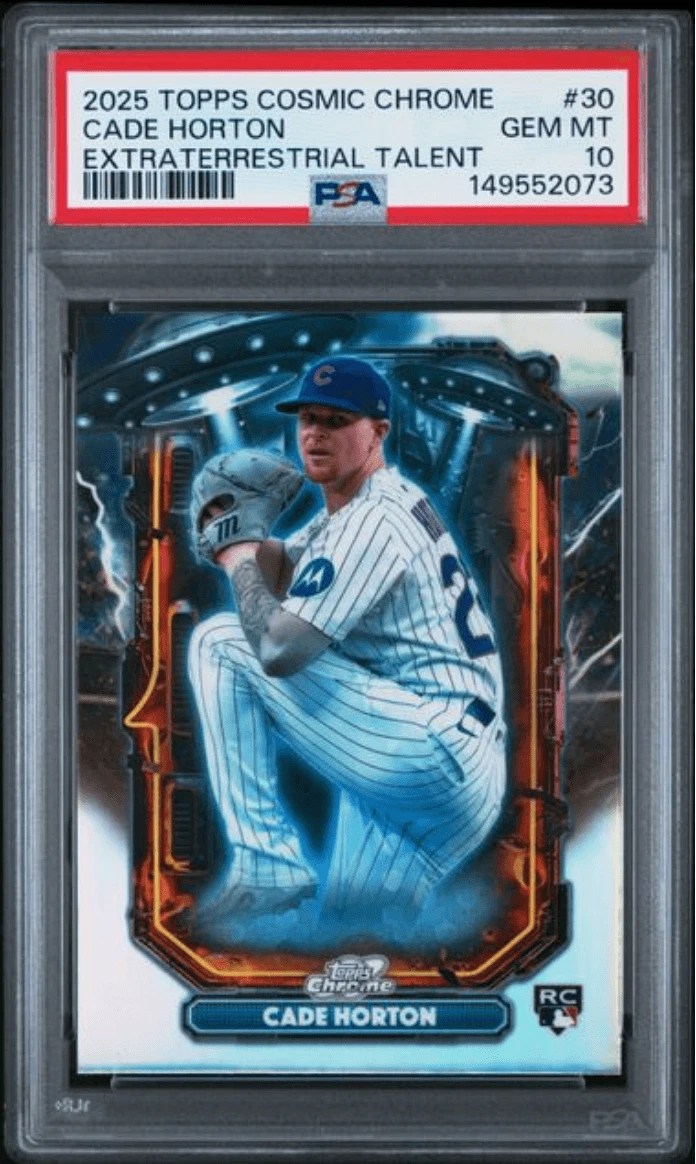 Graded 2025 Topps Cosmic Chrome Cade Horton #30 Rookie RC Card PSA 10