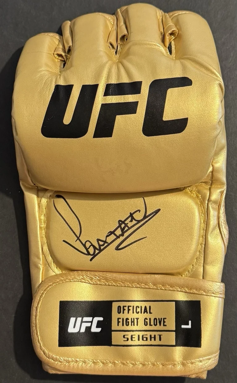 Alex Pereira Signed Autographed UFC Gold Fight Glove PSA/DNA COA