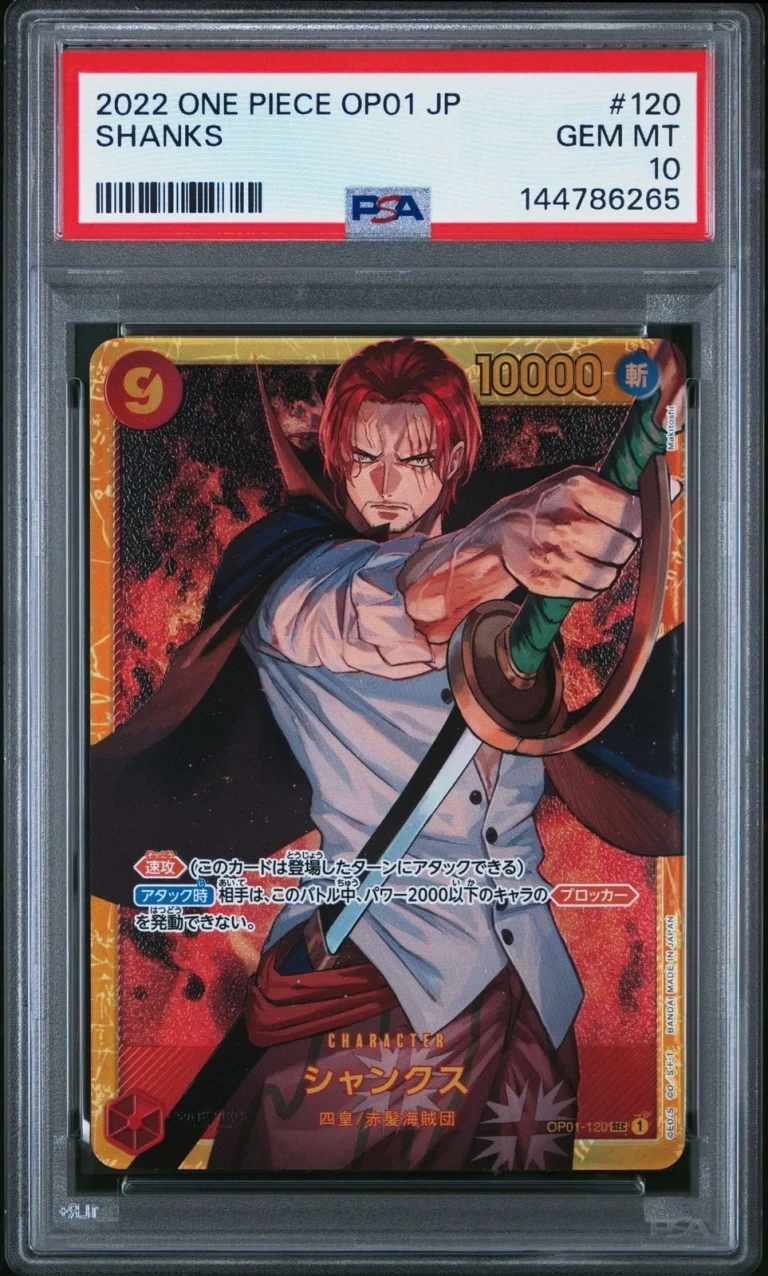 Graded 2022 One Piece JP Shanks 120 OP01 Trading Card Game PSA 10 Gem Mint