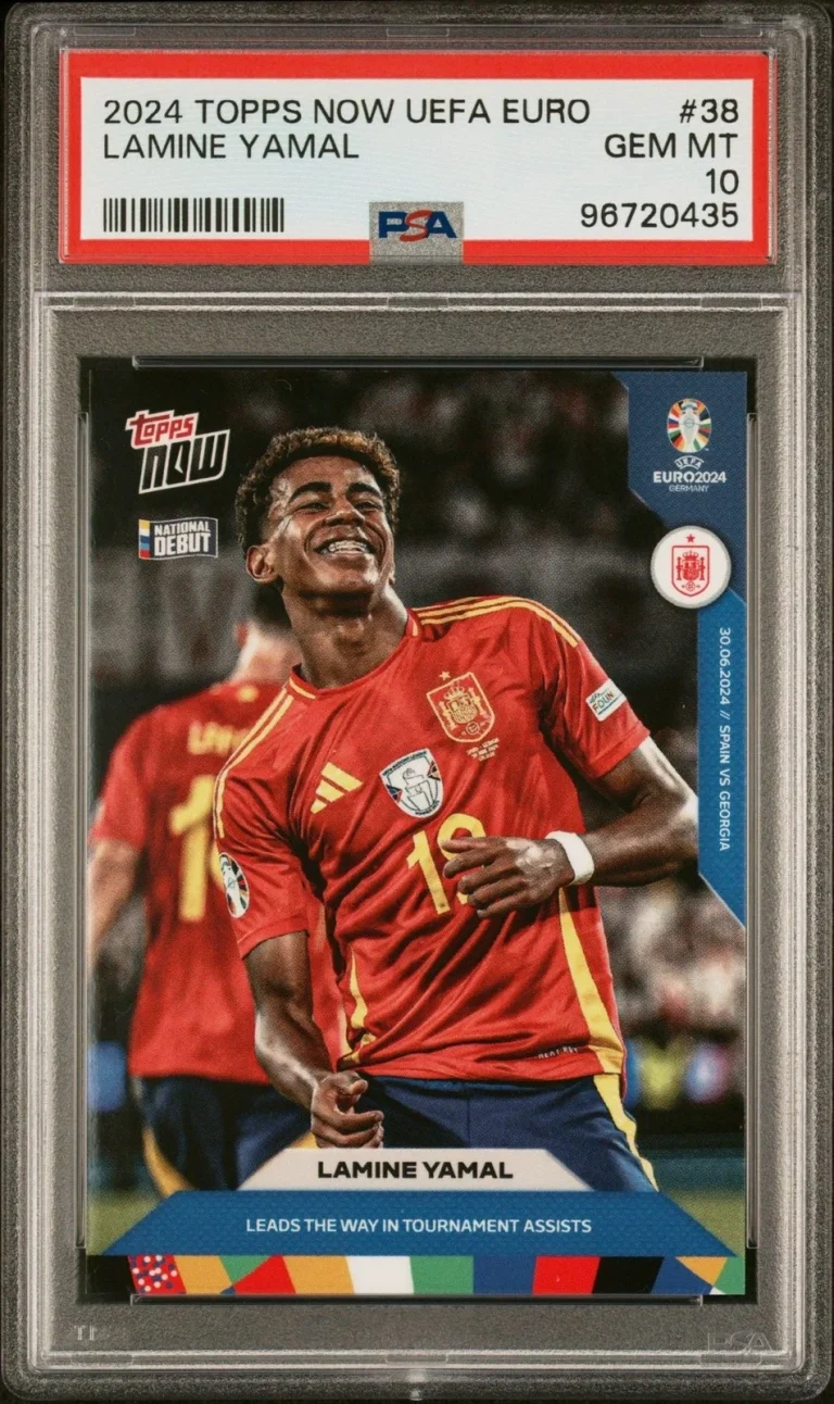 Graded 2024 Topps Now UEFA Euro Lamine Yamal #38 Soccer Card PSA 10 Mint