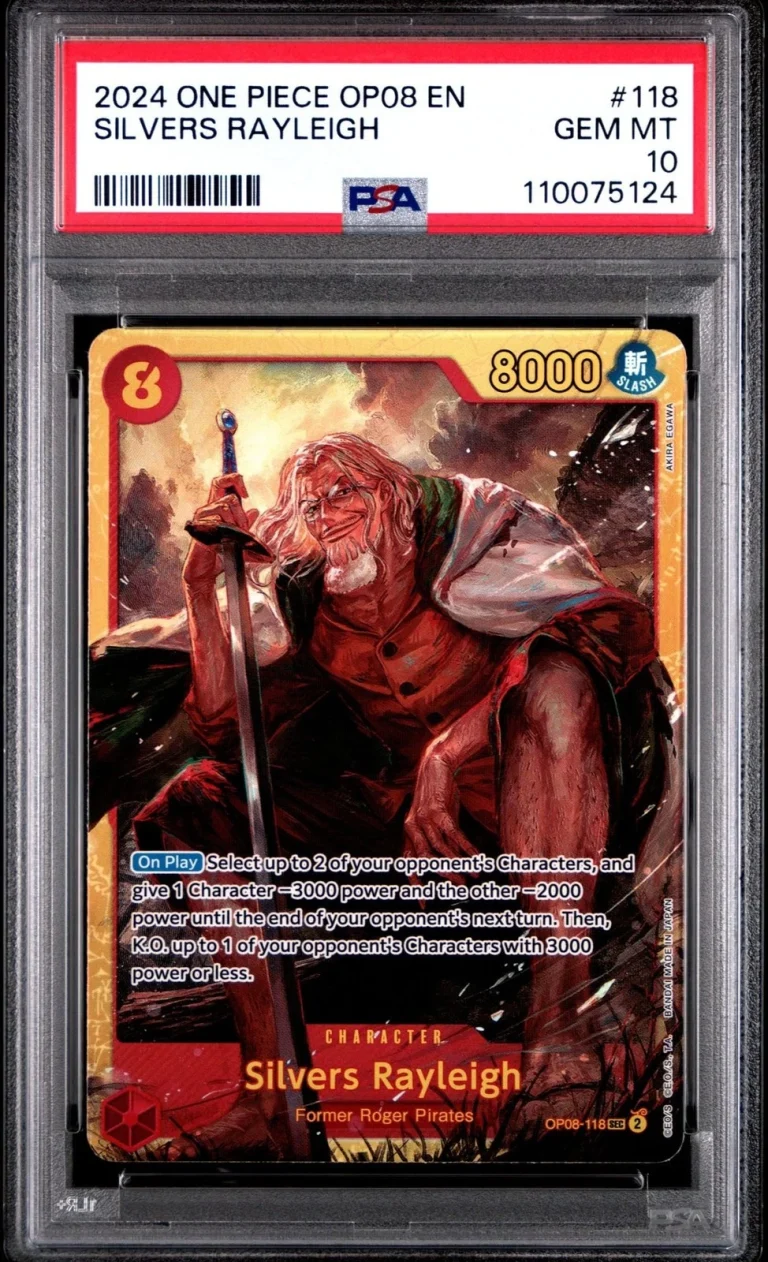 Graded 2024 EN One Piece Silvers Rayleigh 118 Trading Card PSA 10 Gem Mint