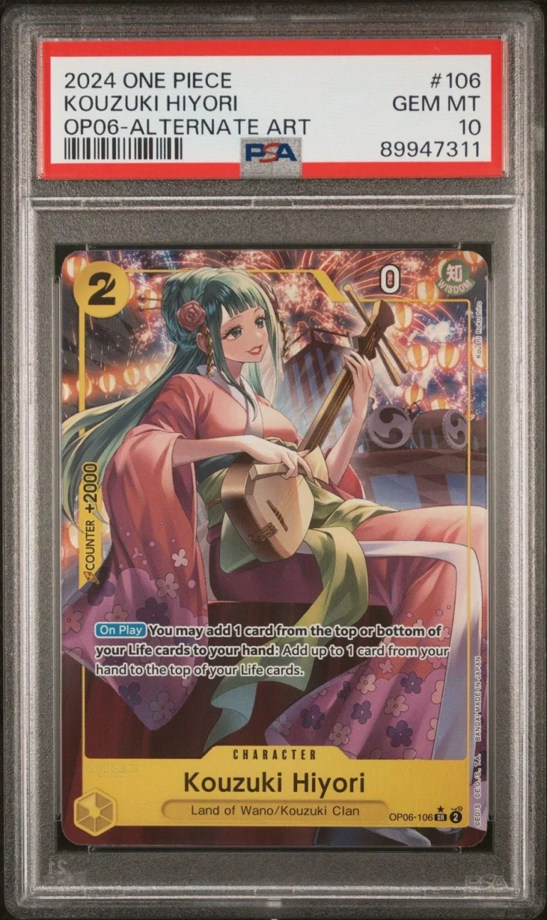 Graded 2024 EN One Piece Kozuki Hiyori 106 Alt Art Card PSA 10 Gem Mint