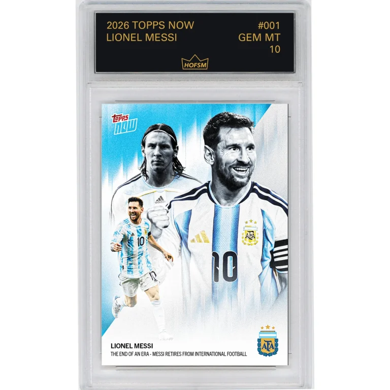 Graded 2026 Topps Now Lionel Messi #001 Argentina Soccer Card HOFSM 10