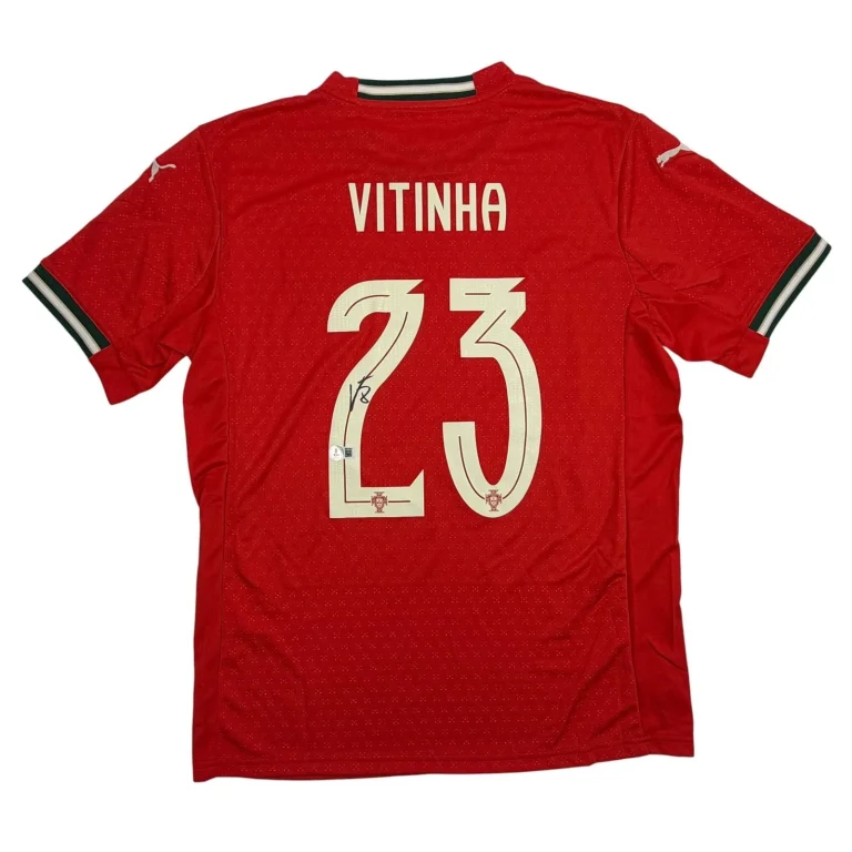 Autographed/Signed Vitinha Red Portugal Soccer World Cup Jersey Beckett COA