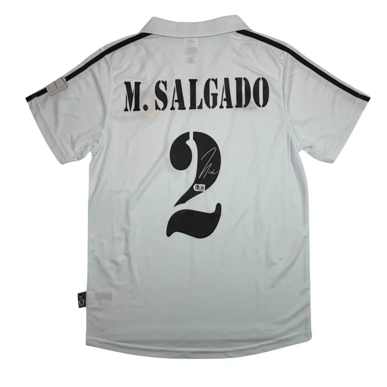 Autographed/Signed Michel Salgado Real Madrid White Jersey Beckett BAS COA