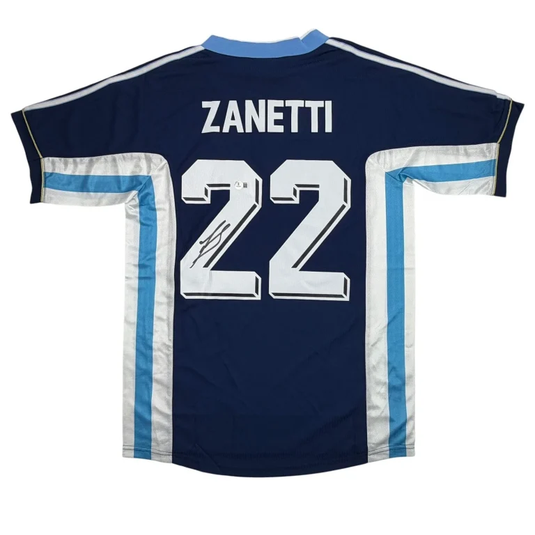 Autographed/Signed Javier Zanetti Argentina Blue #22 Jersey Beckett BAS COA