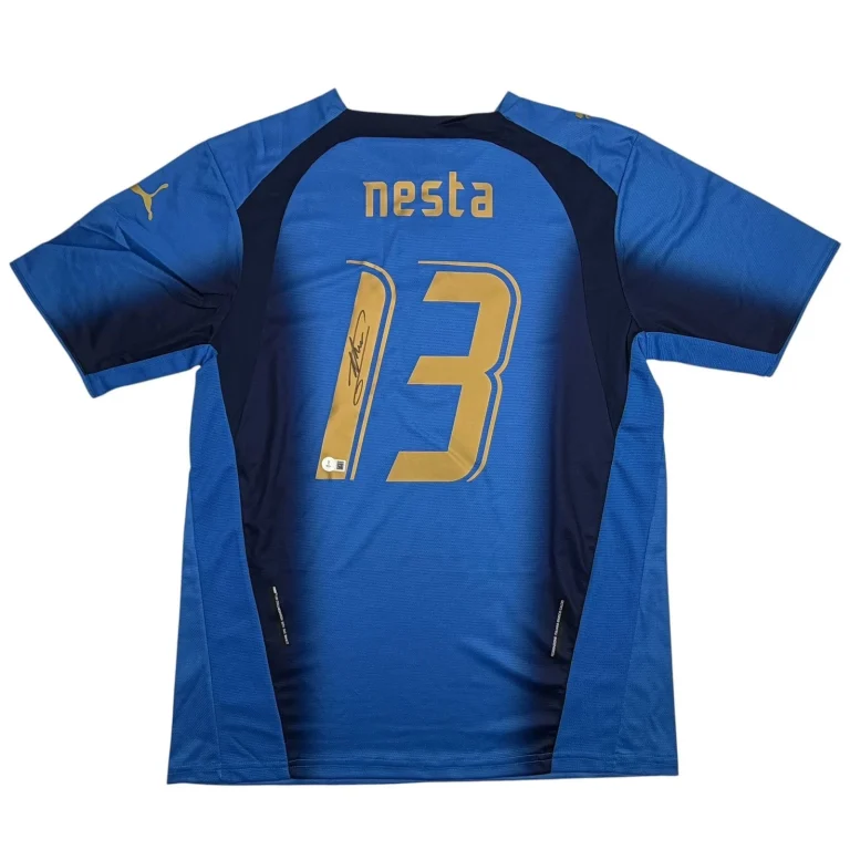 Autographed/Signed Alessandro Nesta Italy Soccer Jersey Beckett BAS COA