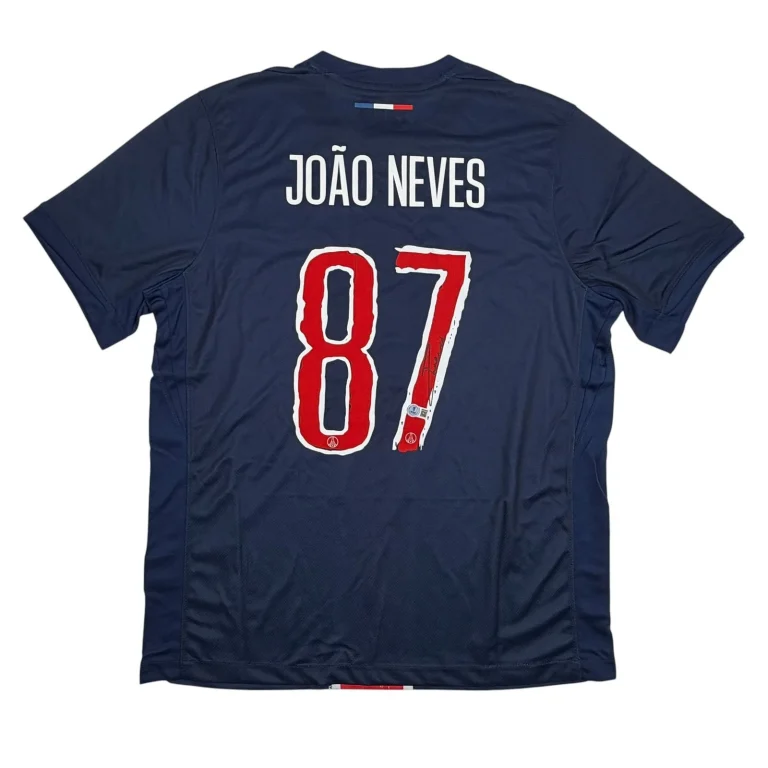Autographed/Signed Joao Neves PSG Paris Saint Germain Blue Jersey BAS COA 2