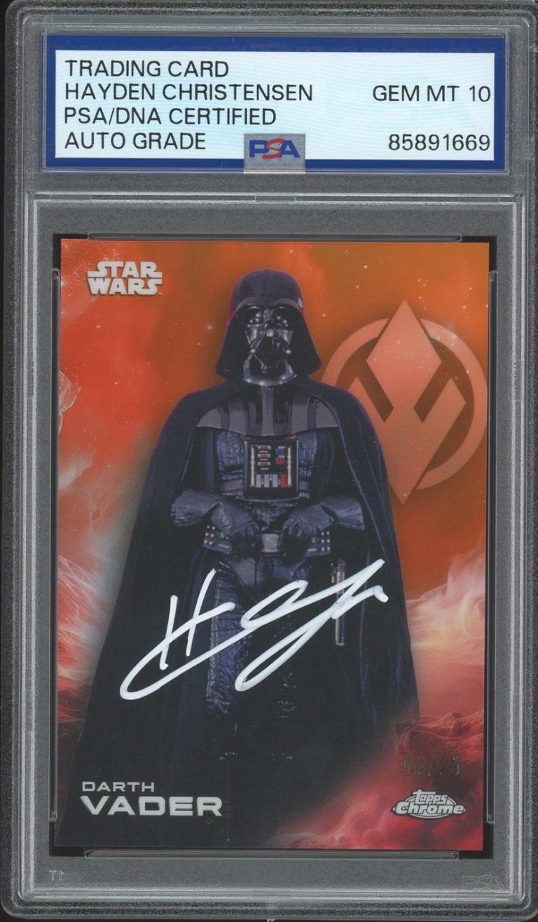 2025 Topps Star Wars Hayden Christensen Signed Orange Refractor /25 PSA AUTO 10