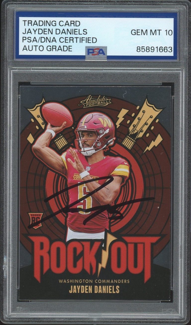 2024 Panini Absolute #RO-JDS Jayden Daniels Signed Rock Out Rookie PSA AUTO 10