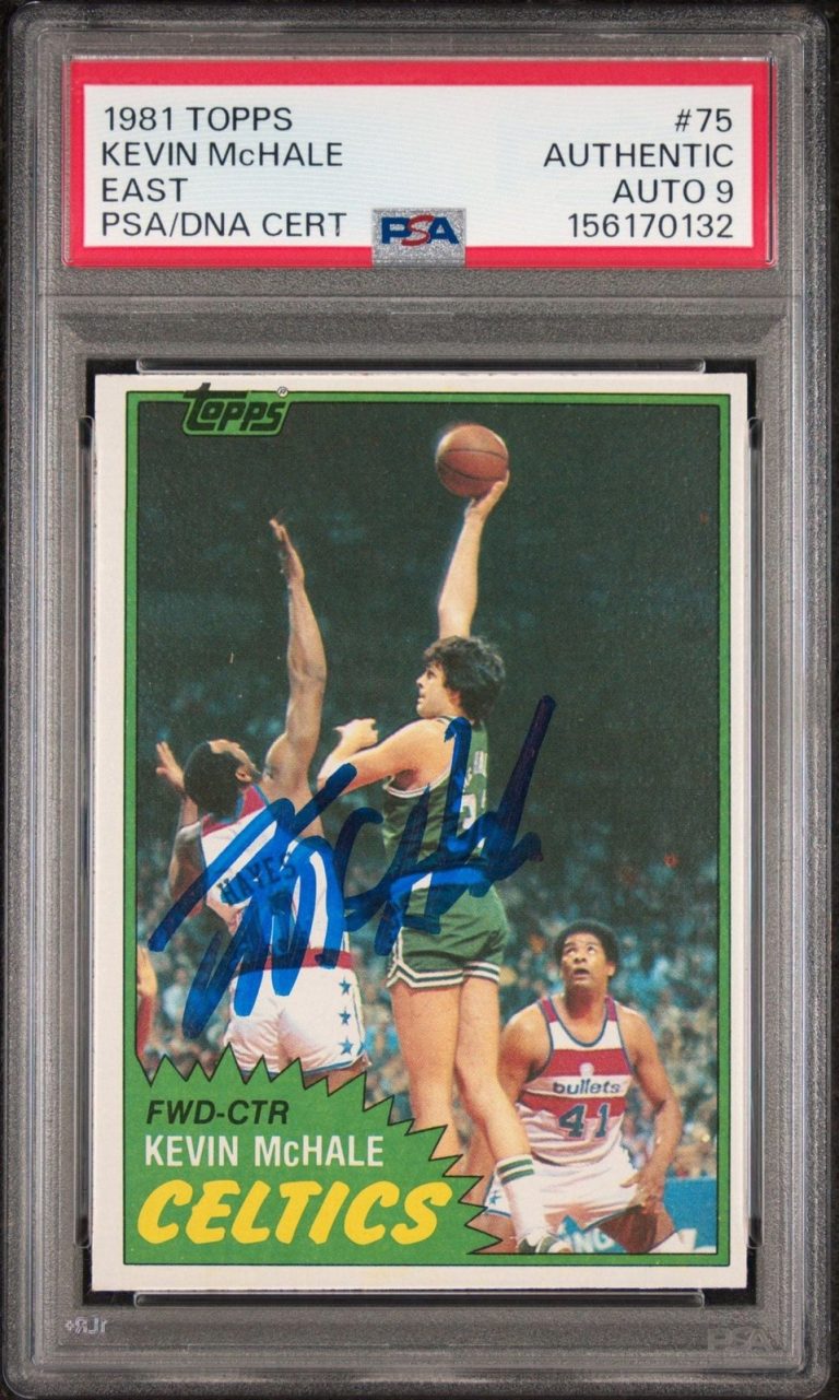 Graded 1981 Topps Kevin McHale #75 Autographed Rookie Card PSA/DNA Auto 9